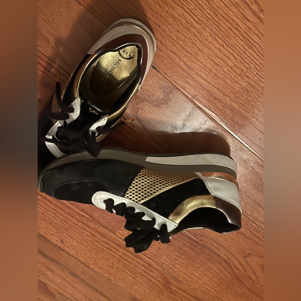 Micheal Kors Black and Gold Sneakers - Picture 3 of 6